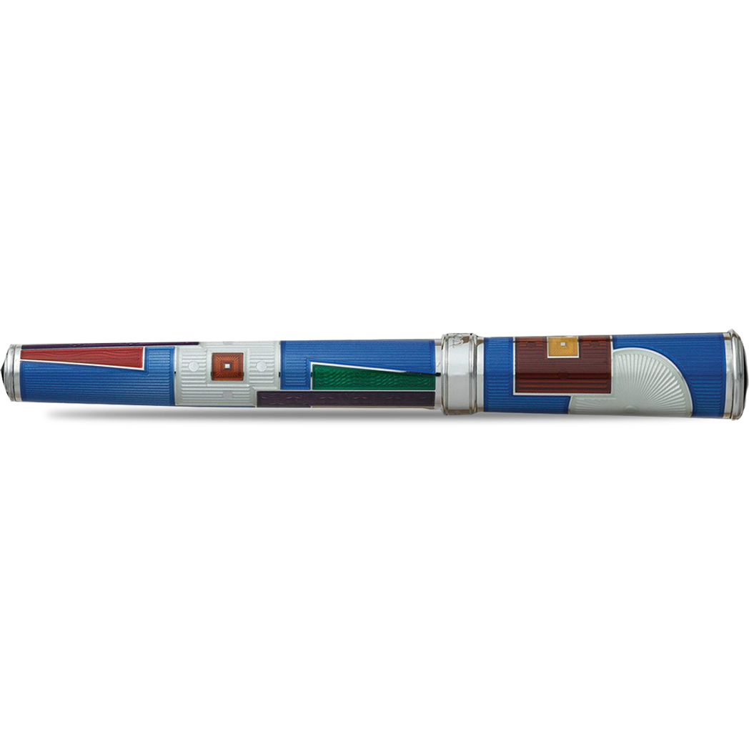 David Oscarson 15th Anniversary/American Art Deco Rollerball Pen - Translucent Sapphire-Pen Boutique Ltd