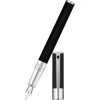 S T Dupont D-Initial Fountain Pen - Chrome Trim - Black-Pen Boutique Ltd