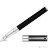 S T Dupont D-Initial Fountain Pen - Chrome Trim - Black-Pen Boutique Ltd