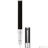 S T Dupont D-Initial Fountain Pen - Chrome Trim - Black-Pen Boutique Ltd