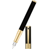 S T Dupont D-Initial Fountain Pen - Gold Trim - Black-Pen Boutique Ltd