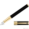 S T Dupont D-Initial Fountain Pen - Gold Trim - Black-Pen Boutique Ltd