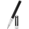 S T Dupont D-Initial Rollerball Pen - Chrome Trim - Black-Pen Boutique Ltd