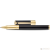 S T Dupont D-Initial Rollerball Pen - Gold Trim - Black-Pen Boutique Ltd