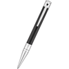 S T Dupont D-Initial Ballpoint Pen - Chrome Trim - Black-Pen Boutique Ltd