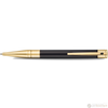 S T Dupont D-Initial Ballpoint Pen - Gold Trim - Black-Pen Boutique Ltd