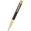 S T Dupont D-Initial Ballpoint Pen - Gold Trim - Black-Pen Boutique Ltd