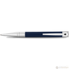 S T Dupont D-Initial Ballpoint Pen - Chrome Trim - Blue-Pen Boutique Ltd