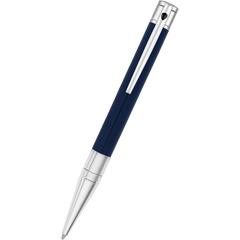 S T Dupont D-Initial Ballpoint Pen - Chrome Trim - Blue-Pen Boutique Ltd