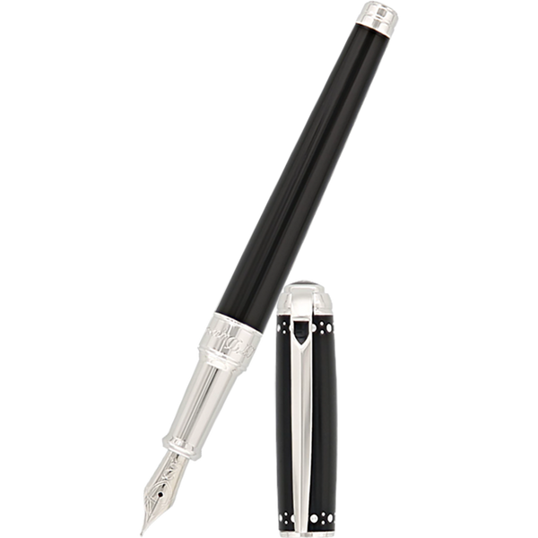 S T Dupont Line D Fountain Pen - Derby - Palladium Trim-Pen Boutique Ltd