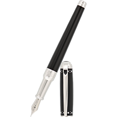 S T Dupont Line D Fountain Pen - Derby - Palladium Trim-Pen Boutique Ltd