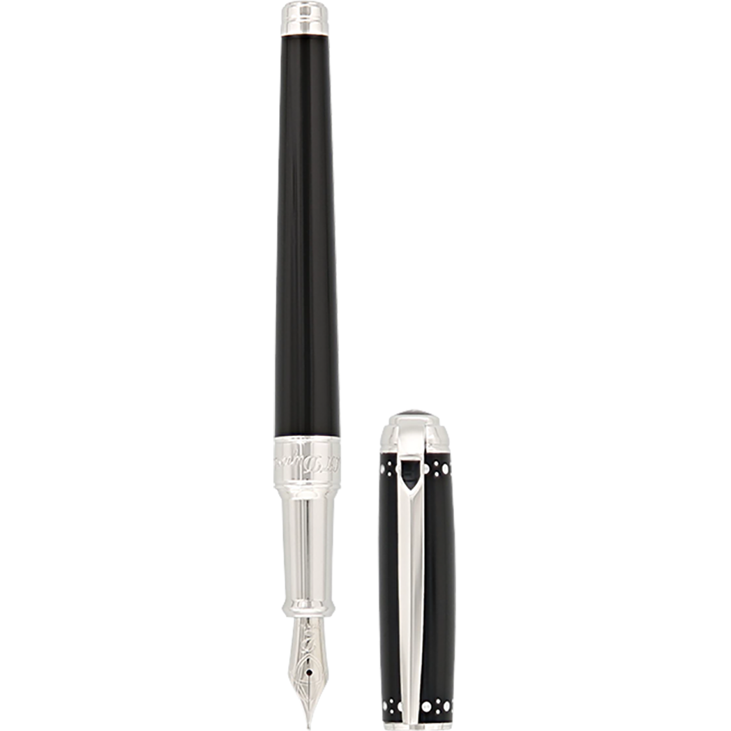 S T Dupont Line D Fountain Pen - Derby - Palladium Trim-Pen Boutique Ltd