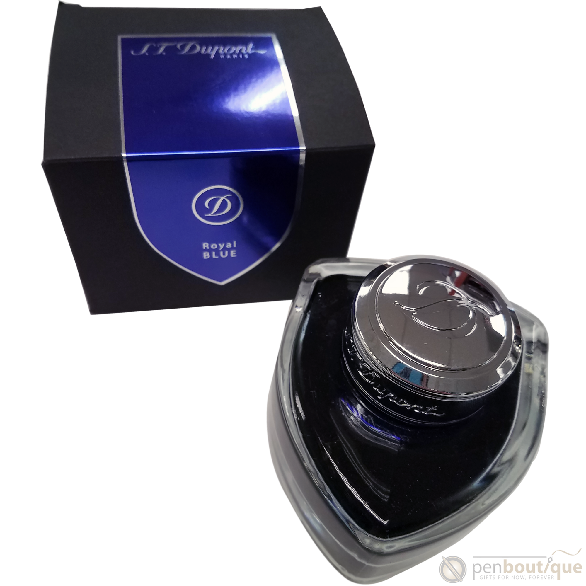 S T Dupont Bottled Ink - Royal Blue 50ml-Pen Boutique Ltd