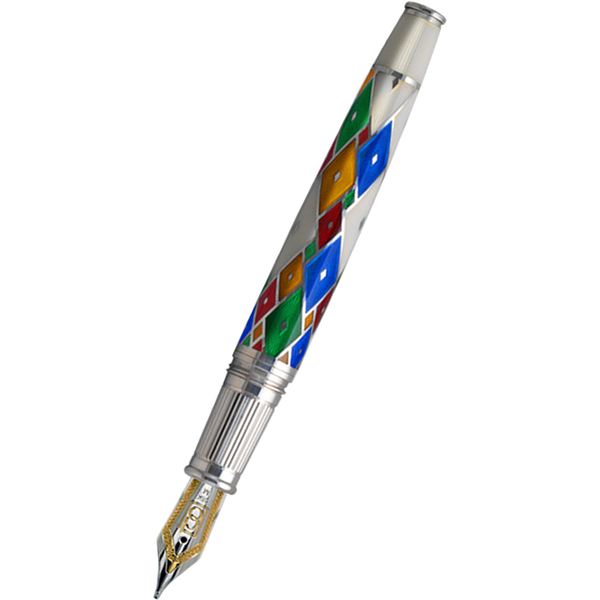 David Oscarson Harlequin Fountain Pen - Opalescent White/Pearl-Pen Boutique Ltd