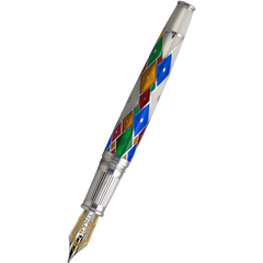 David Oscarson Harlequin Fountain Pen - Opalescent White/Pearl-Pen Boutique Ltd