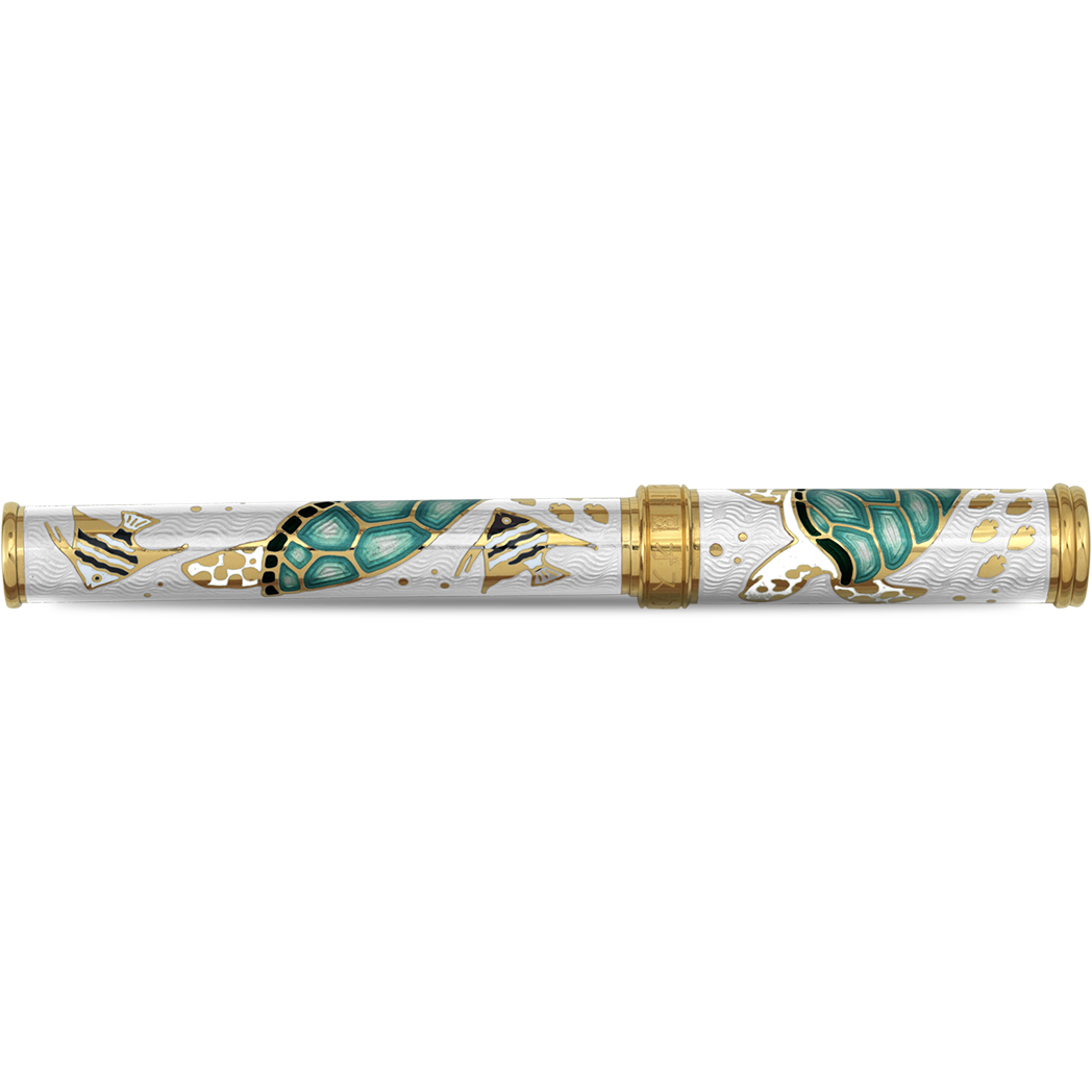 David Oscarson Sea Turtle Rollerball Pen - White-Pen Boutique Ltd