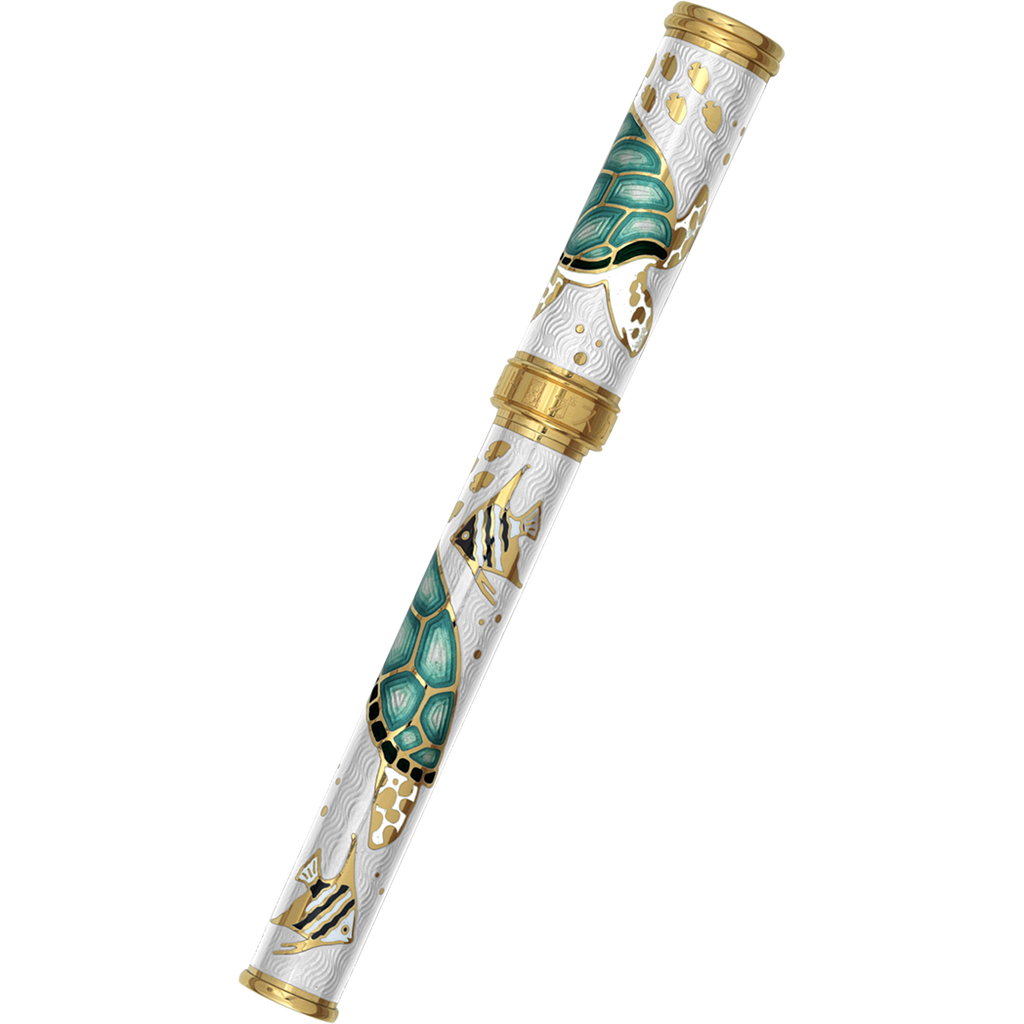 David Oscarson Sea Turtle Rollerball Pen - White-Pen Boutique Ltd