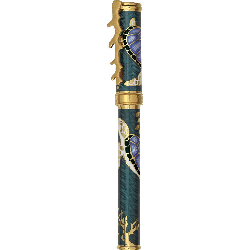 David Oscarson Sea Turtle Fountain Pen - Teal-Pen Boutique Ltd