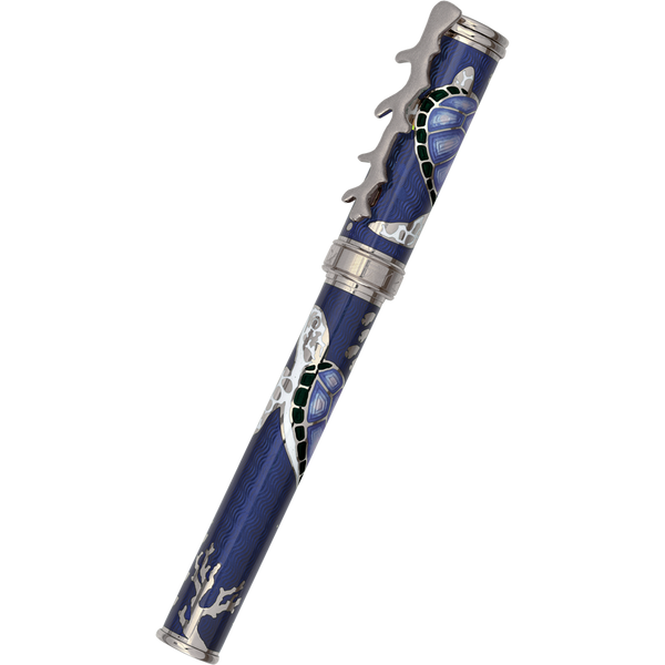 David Oscarson Sea Turtle Rollerball Pen - Sapphire Blue-Pen Boutique Ltd