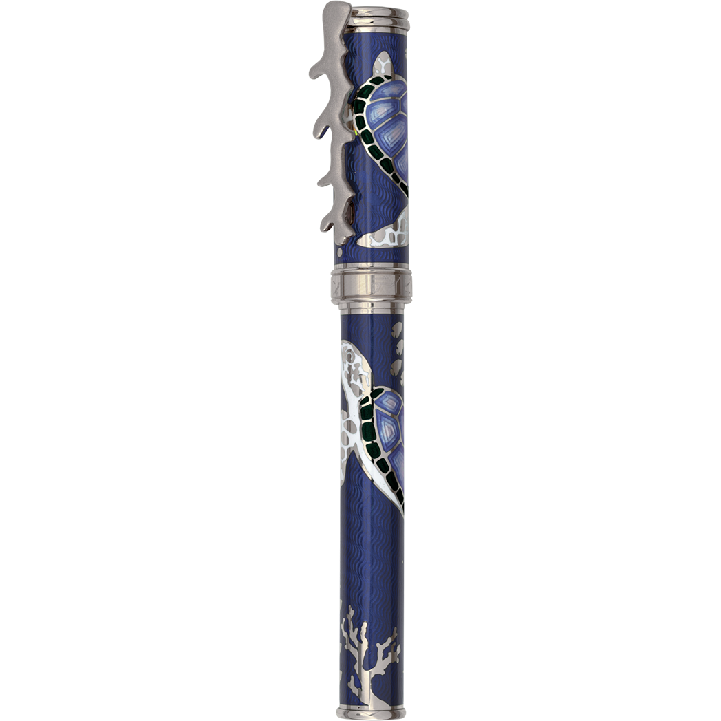 David Oscarson Sea Turtle Rollerball Pen - Sapphire Blue-Pen Boutique Ltd