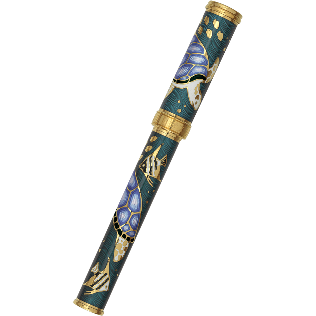 David Oscarson Sea Turtle Rollerball Pen - Teal-Pen Boutique Ltd