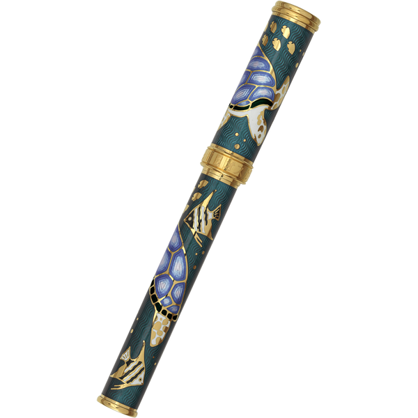 David Oscarson Sea Turtle Rollerball Pen - Teal-Pen Boutique Ltd