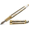 David Oscarson Trellis Fountain Pen - Limited Edition - White & BlacK/18k YG Vermeil-Pen Boutique Ltd