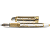 David Oscarson Trellis Fountain Pen - Limited Edition - White & BlacK/18k YG Vermeil-Pen Boutique Ltd