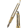 David Oscarson Trellis Fountain Pen - Limited Edition - White & BlacK/18k YG Vermeil-Pen Boutique Ltd