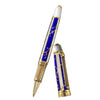 David Oscarson Trellis Rollerball Pen - Limited Edition - Sapphire & White/18k YG Vermeil-Pen Boutique Ltd