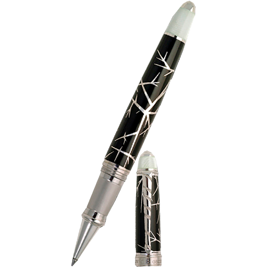 David Oscarson Winter Rollerball Pen - Winter Black & Rhodium-Pen Boutique Ltd