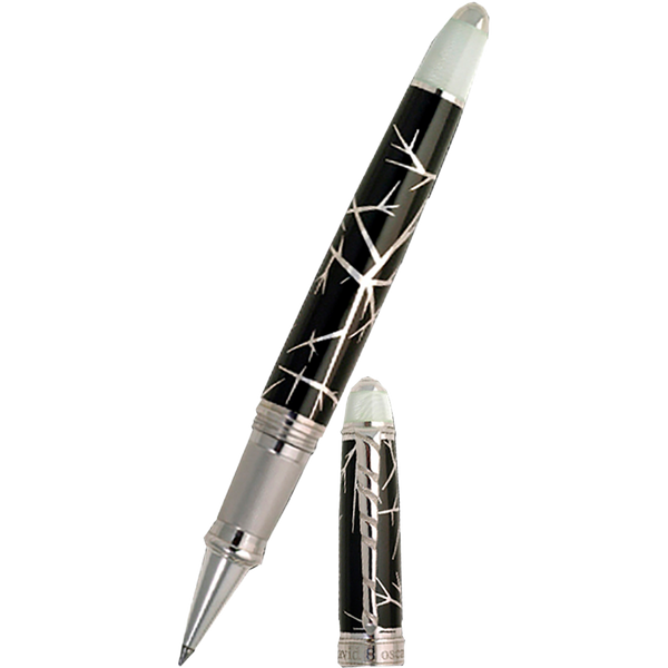 David Oscarson Winter Rollerball Pen - Winter Black & Rhodium-Pen Boutique Ltd
