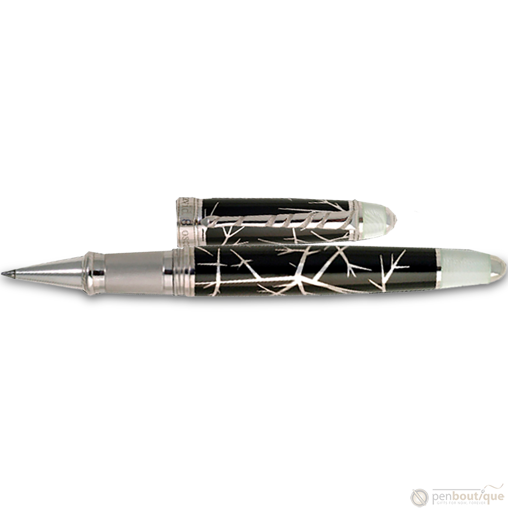 David Oscarson Winter Rollerball Pen - Winter Black & Rhodium-Pen Boutique Ltd