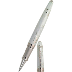 David Oscarson Winter Rollerball Pen - Winter White & Rhodium-Pen Boutique Ltd