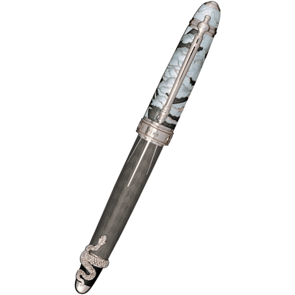 David Oscarson Deus Regit Rollerball Pen - Gray - Silver Trim-Pen Boutique Ltd
