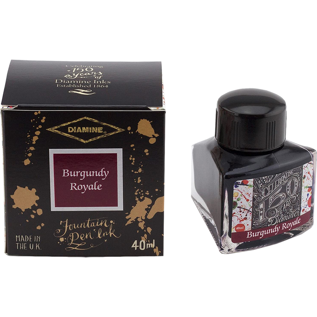 Diamine 150th Anniversary Ink Bottle - Burgundy Royale - 40ml-Pen Boutique Ltd