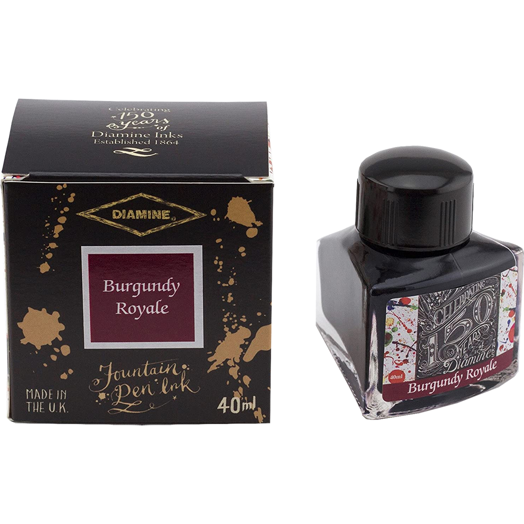 Diamine 150th Anniversary Ink Bottle - Burgundy Royale - 40ml-Pen Boutique Ltd