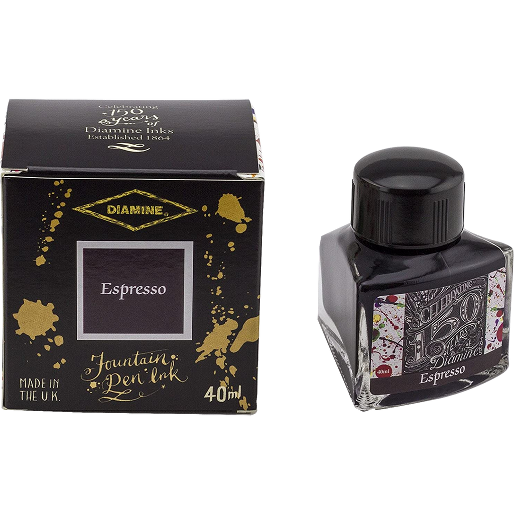 Diamine 150th Anniversary Ink Bottle - Espresso - 40ml-Pen Boutique Ltd