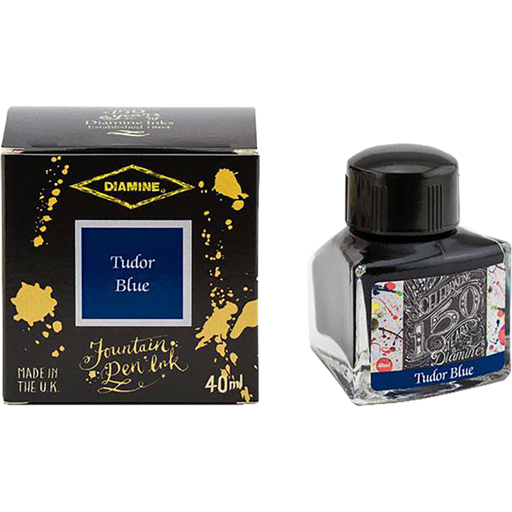 Diamine 150th Anniversary Ink Bottle - Tudor Blue - 40ml-Pen Boutique Ltd