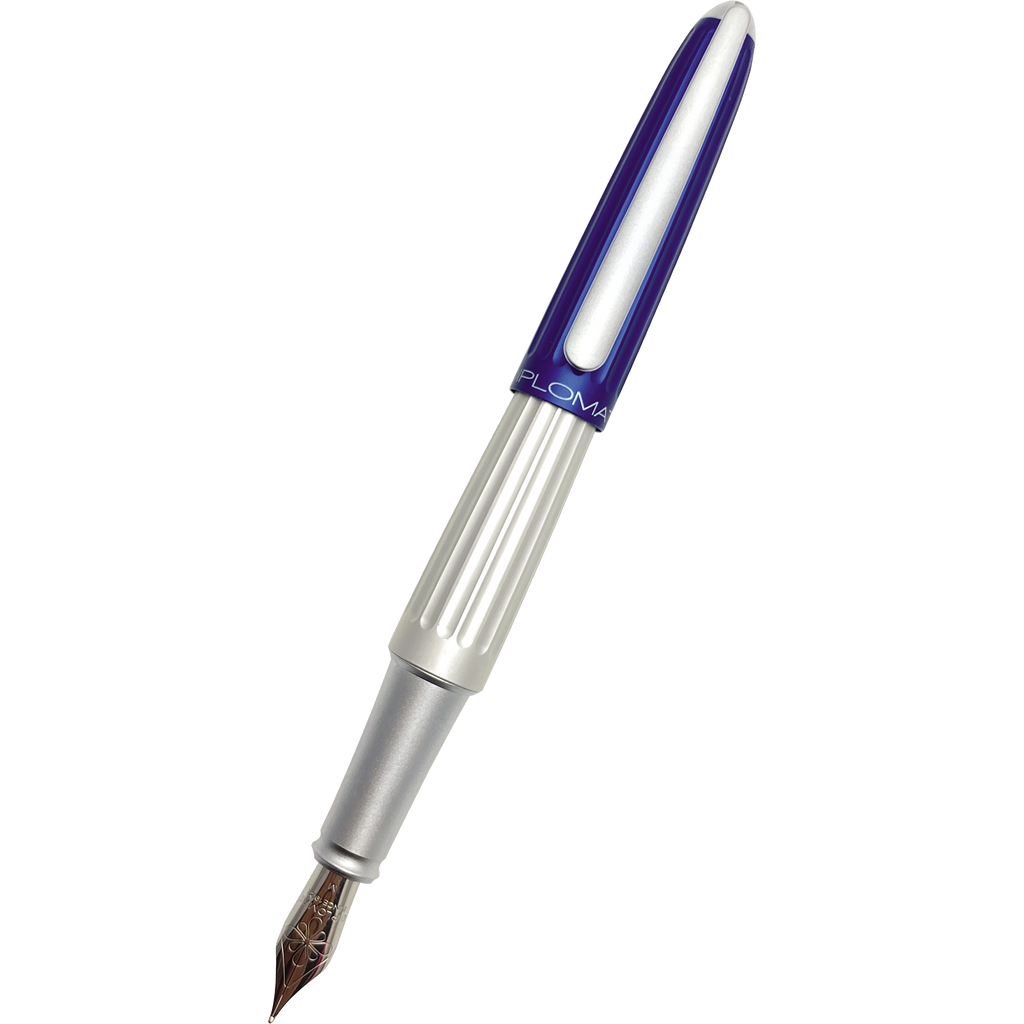 Diplomat Aero Fountain Pen - Blue/Silver - Steel Nib-Pen Boutique Ltd