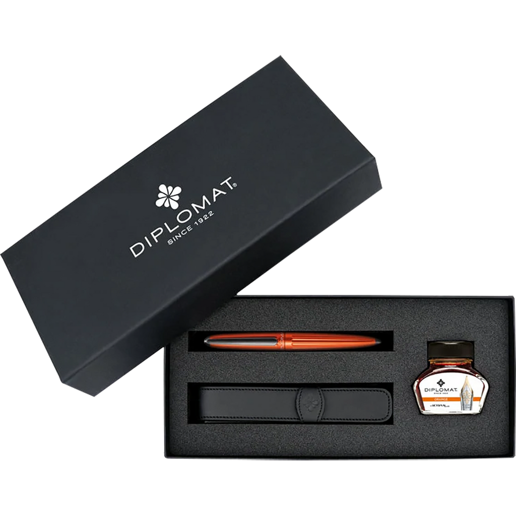 Diplomat Aero Gift Set - Orange-Pen Boutique Ltd