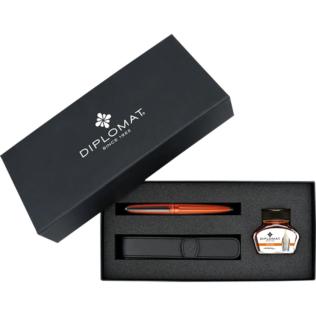 Diplomat Aero Gift Set - Orange-Pen Boutique Ltd