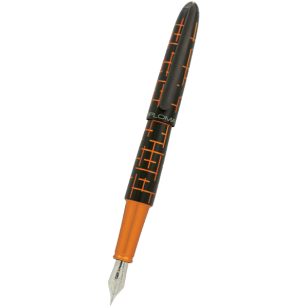 Diplomat Elox Fountain Pen - Matrix Black Orange - 14K Gold Nib-Pen Boutique Ltd