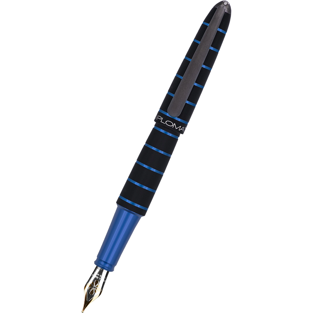 Diplomat Elox Ring Fountain Pen - Blue - 14K Gold Nib-Pen Boutique Ltd