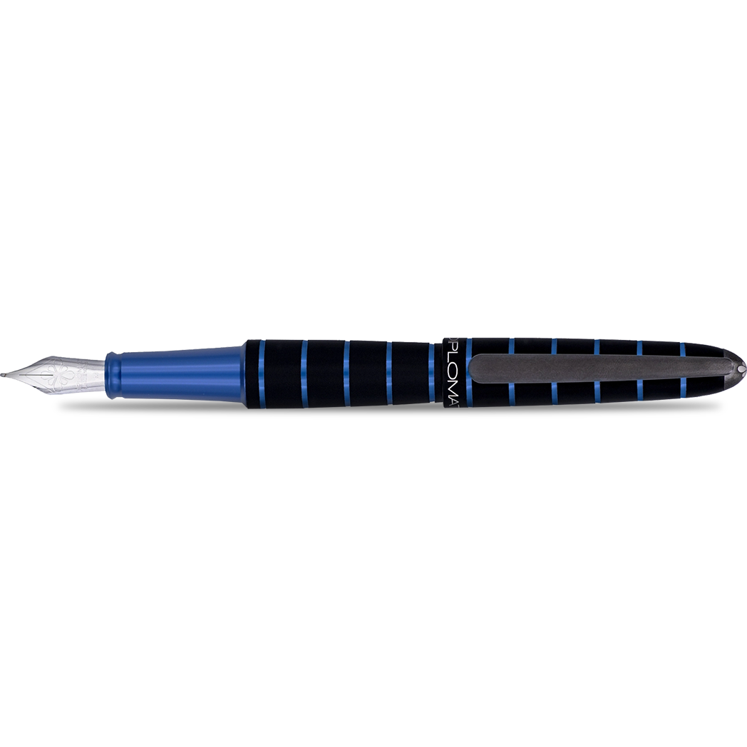 Diplomat Elox Ring Fountain Pen - Blue - Stainless Steel Nib-Pen Boutique Ltd