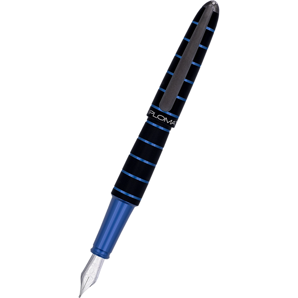 Diplomat Elox Ring Fountain Pen - Blue - Stainless Steel Nib-Pen Boutique Ltd