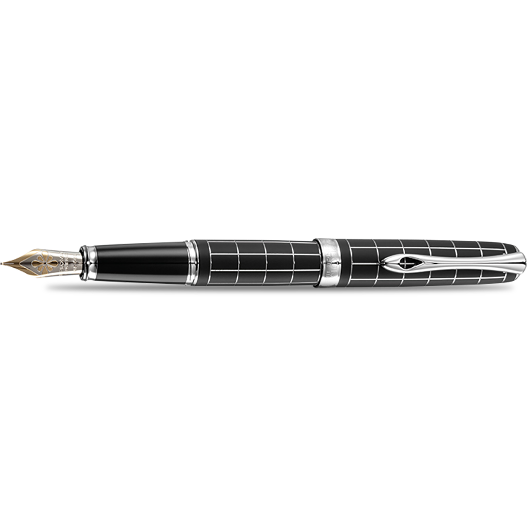 Diplomat Excellence A Plus 14K Fountain Pen - Rhomb Guilloche Lapis Black-Pen Boutique Ltd