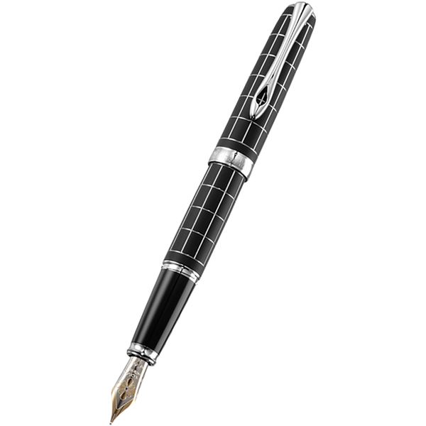 Diplomat Excellence A Plus 14K Fountain Pen - Rhomb Guilloche Lapis Black-Pen Boutique Ltd