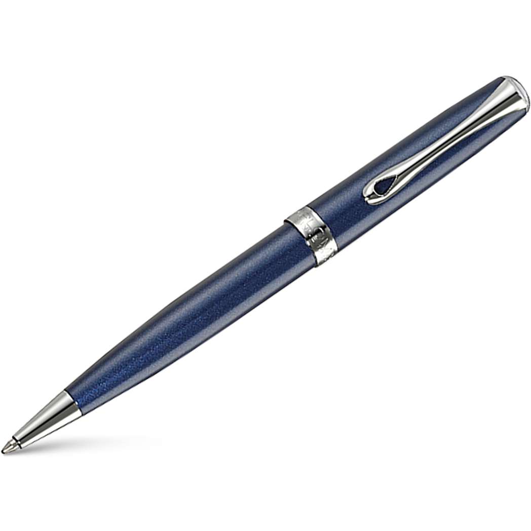 Diplomat Excellence A2 EasyFLOW Ballpoint Pen - Chrome Trim - Midnight Blue-Pen Boutique Ltd