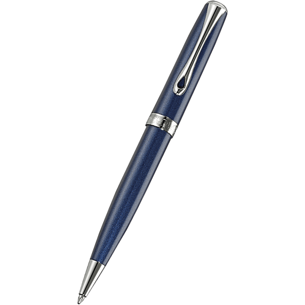 Diplomat Excellence A2 EasyFLOW Ballpoint Pen - Chrome Trim - Midnight Blue - Pen Boutique Ltd